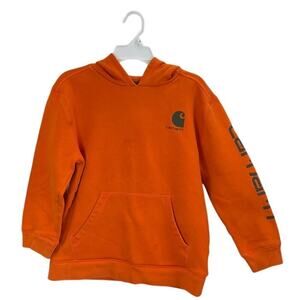 Carhartt Youth Boys M 10-12 Pullover Hoodie Spell-out Sleeve FLAW Outdoors